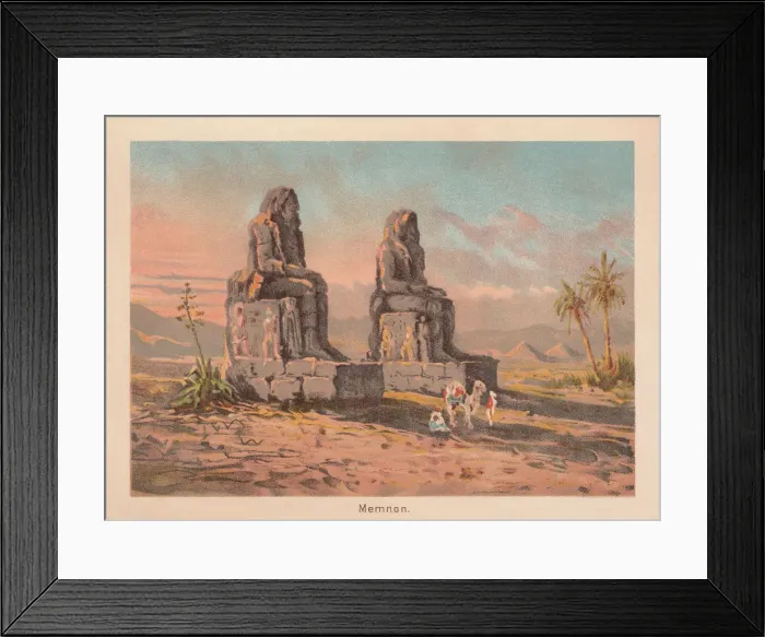 Framed Print : The Colossi of Memnon, near Theben, Egypt, lithograph, published 1887 Framed Print : The Colossi of Memnon, near Theben, Egypt, lithograph, published 1887