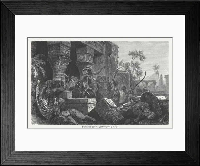 Framed Print : Invasion of the Hyksos in Egypt c. 1650 BC, published 1880 Framed Print : Invasion of the Hyksos in Egypt c. 1650 BC, published 1880