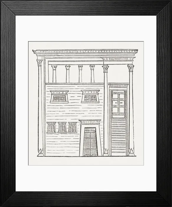 Framed Print : Ancient egyptian apartment building, wood engraving, published in 1876 Framed Print : Ancient egyptian apartment building, wood engraving, published in 1876