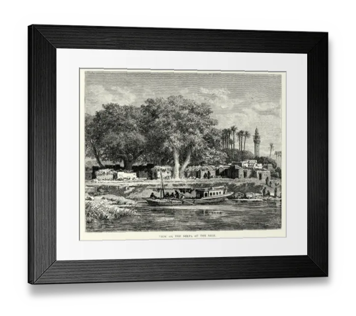 Framed Print : View on the Delta of River Nile 19th Century Framed Print : View on the Delta of River Nile 19th Century