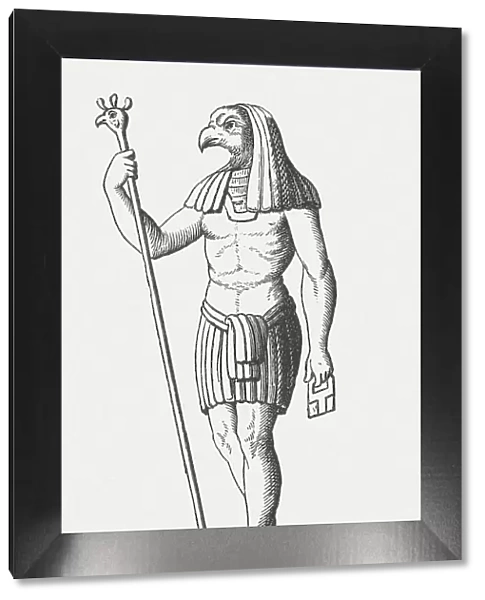 Osiris, Egyptian god of the afterlife, wood engraving, published 1878