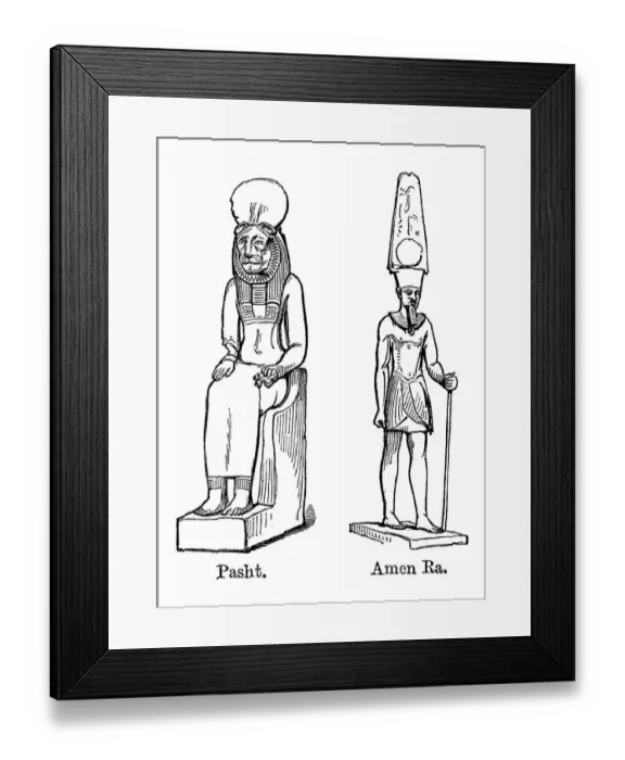 Framed Print : Bastet and Amen Ra