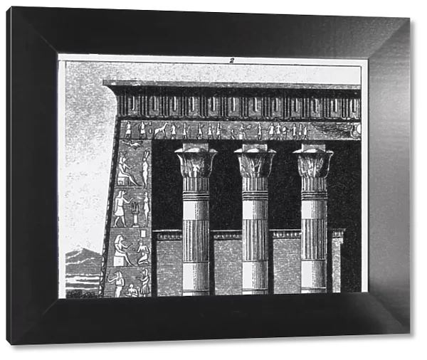 Ancient Egyptian Temple of Latopolis Engraving