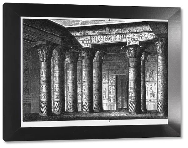 Ancient Egyptian Temple of Typhon at Denderah Engraving