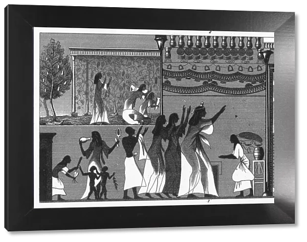 Ancient Egyptian Painting Engraving