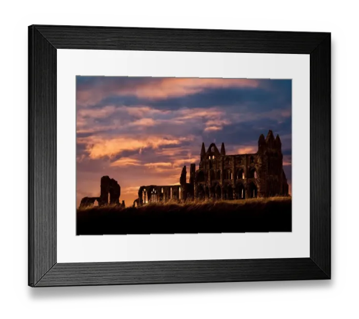 Framed Print : Sun setting over the abbey Framed Print : Sun setting over the abbey