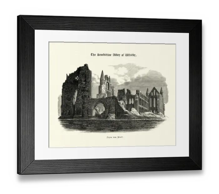 Framed Print : From the West, Benedictine Abbey of Whitby, North Yorkshire Framed Print : From the West, Benedictine Abbey of Whitby, North Yorkshire