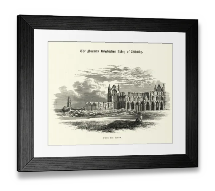 Framed Print : From the South, Benedictine Abbey of Whitby, North Yorkshire Framed Print : From the South, Benedictine Abbey of Whitby, North Yorkshire