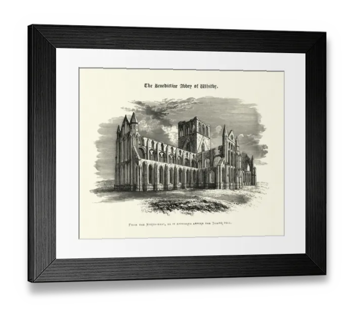 Framed Print : Benedictine Abbey of Whitby, North Yorkshire, 19th Century Framed Print : Benedictine Abbey of Whitby, North Yorkshire, 19th Century