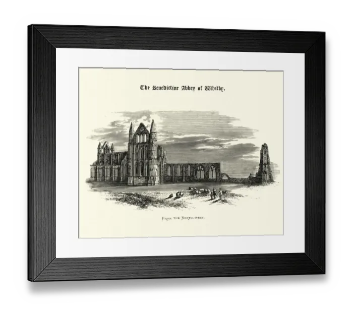 Framed Print : North-west view, Benedictine Abbey of Whitby, North Yorkshire Framed Print : North-west view, Benedictine Abbey of Whitby, North Yorkshire