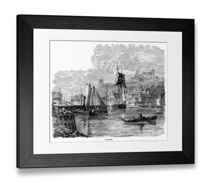 Framed Print : View of Whitby, Yorkshire (Victorian engraving)