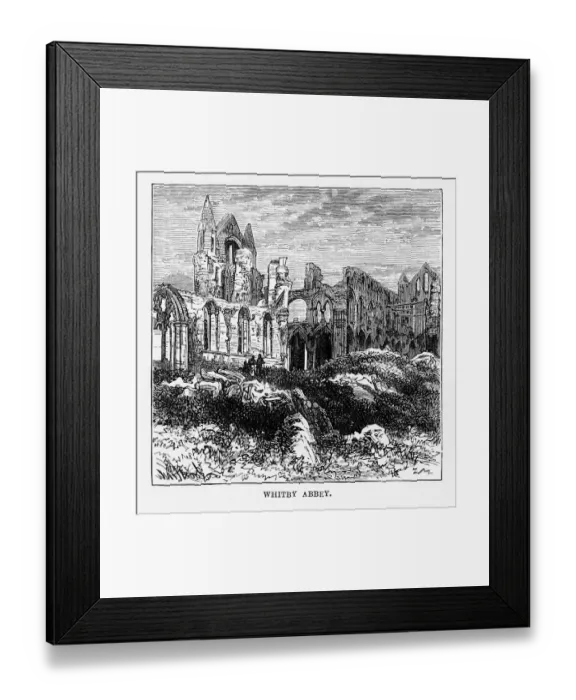 Framed Print : Whitby Abbey in Yorkshire, England Victorian Engraving, Circa 1840 Framed Print : Whitby Abbey in Yorkshire, England Victorian Engraving, Circa 1840