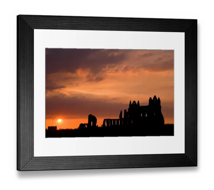 Framed Print : Whitby Abbey silhouette Framed Print : Whitby Abbey silhouette