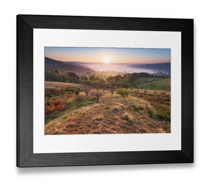 Framed Print : Hope valley Autumn sunrise, Castleton, English Peak District. UK Framed Print : Hope valley Autumn sunrise, Castleton, English Peak District. UK