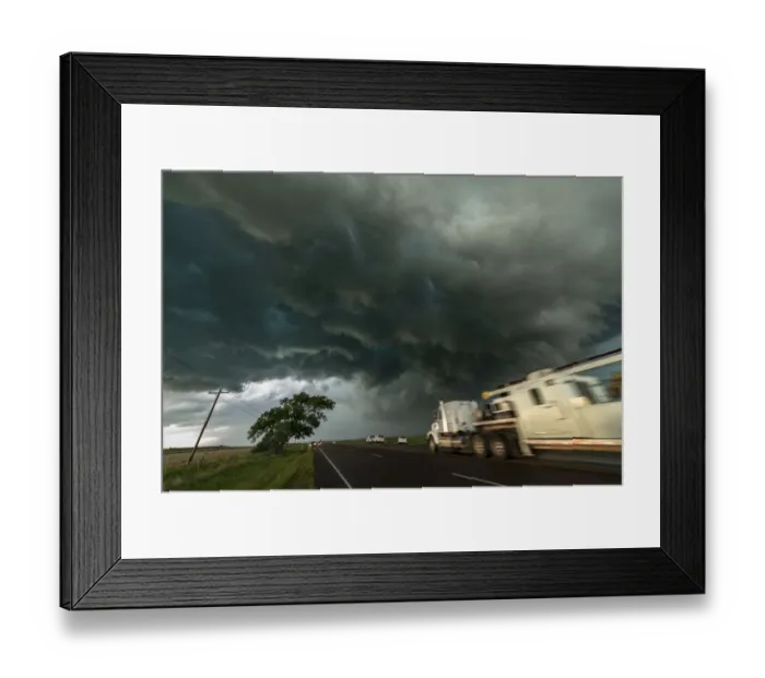 Framed Print : Juggernaut Truck heads towards a Tornado warned storm, Texas, USA Framed Print : Juggernaut Truck heads towards a Tornado warned storm, Texas, USA