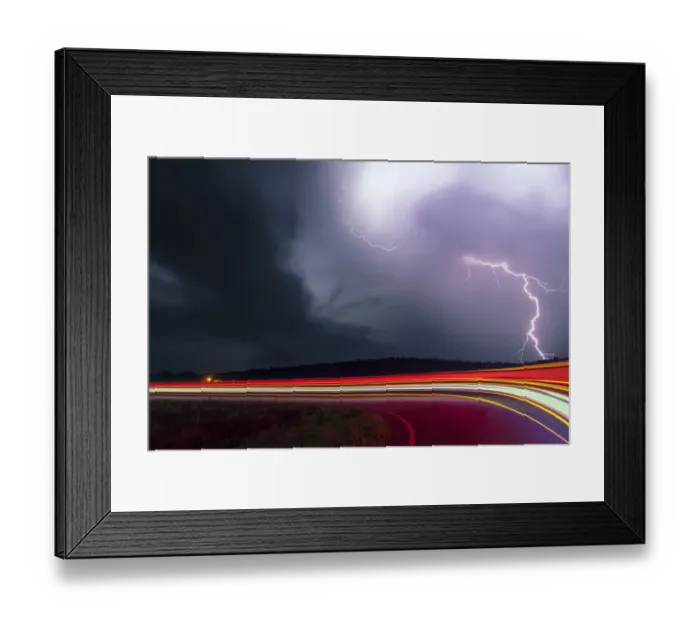 Framed Print : Lightning with light trails, Kansas, USA Framed Print : Lightning with light trails, Kansas, USA