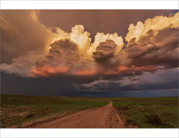 Thunderstorm towers, Nebraska. USA