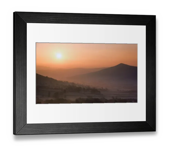 Framed Print : Edale Valley sunrise. English Peak District. UK Framed Print : Edale Valley sunrise. English Peak District. UK