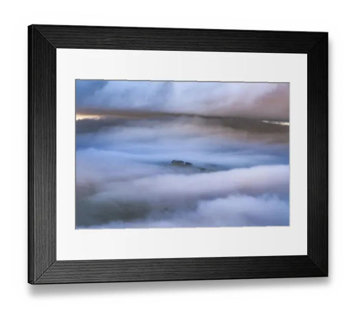 Framed Print : Eccles Pike trees above the fog, English Peak District Framed Print : Eccles Pike trees above the fog, English Peak District