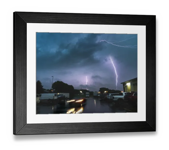 Framed Print : Lightning over Mitchell in South Dakota. USA Framed Print : Lightning over Mitchell in South Dakota. USA