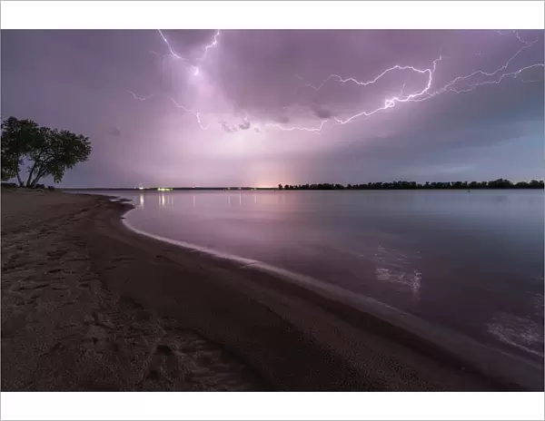 Lake McConaughy Lightning, Nebraska. USA