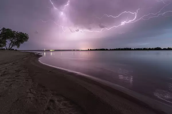 Lake McConaughy Lightning, Nebraska. USA