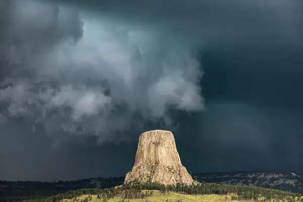 Storm over The Devils Tower, Wyoming. USA
