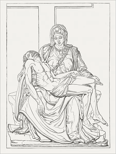 PietA (St. Peters Basilica, Vatican) by Michelangelo, published in 1878