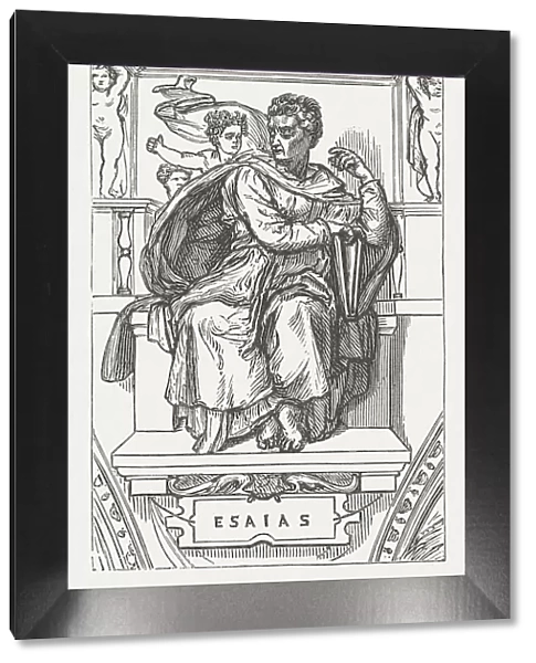 Prophet Isaiah, by Michelangelo Buonarroti, wood engraving, published in 1881