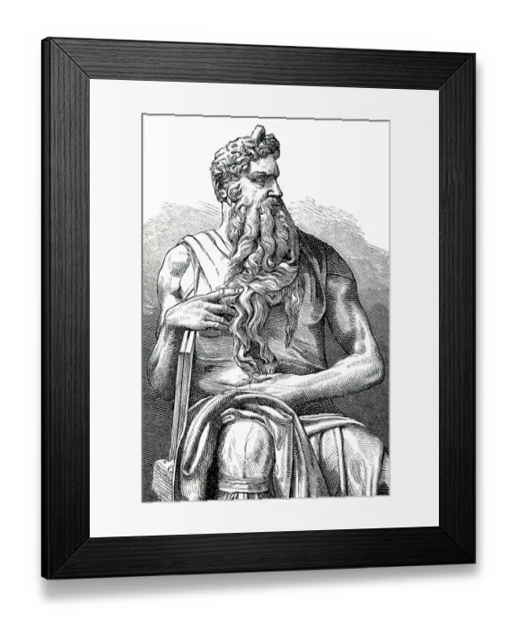Framed Print : Michelangelo, Ten Commandments, Illustration and Painting, Moses, Image Created 19th Century Framed Print : Michelangelo, Ten Commandments, Illustration and Painting, Moses, Image Created 19th Century