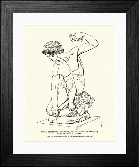 Framed Print : Statue of Cupid by Michelangelo Framed Print : Statue of Cupid by Michelangelo
