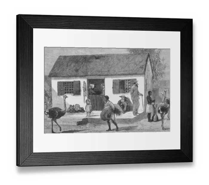 Framed Print : Boer Home. The exterior of a Boer home during the First Boer War or Transvaal Framed Print : Boer Home. The exterior of a Boer home during the First Boer War or Transvaal