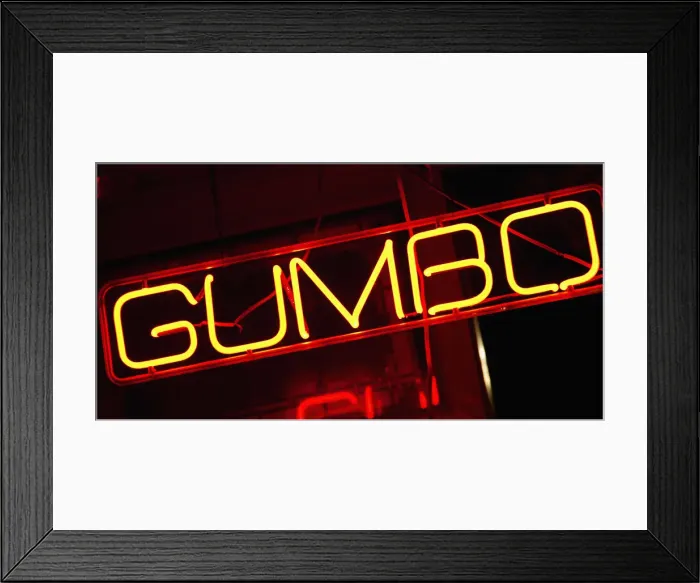Framed Print : bar, beale street, city lights, color image, fluorescent light, food, gumbo, horizontal Framed Print : bar, beale street, city lights, color image, fluorescent light, food, gumbo, horizontal