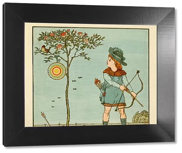 Small boy with bow and arrow