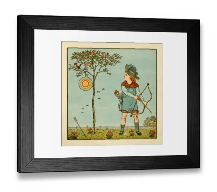 Framed Print : Small boy with bow and arrow Framed Print : Small boy with bow and arrow