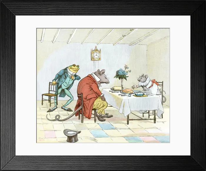 Framed Print : Mealtime for Frog, Miss Mouse and Rat Framed Print : Mealtime for Frog, Miss Mouse and Rat