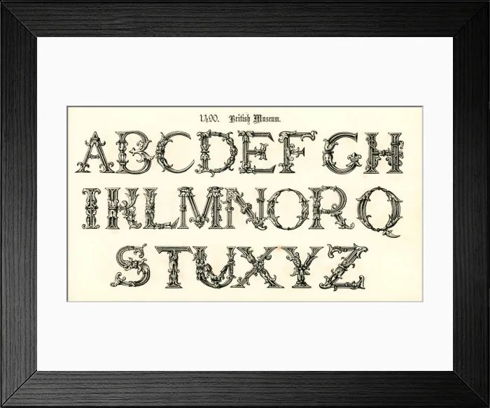 Framed Print : 15th Century Style Alphabet Framed Print : 15th Century Style Alphabet