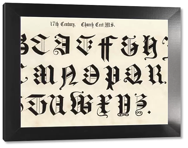 17th Century Script Style Alphabet