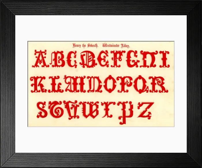 Framed Print : 15th Century Style Alphabet Framed Print : 15th Century Style Alphabet