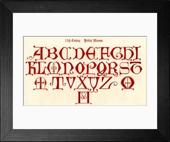 Framed Print : 14th Century Style Alphabet Framed Print : 14th Century Style Alphabet