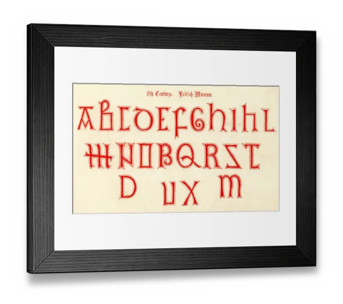 Framed Print : 8th Century Style Alphabet Framed Print : 8th Century Style Alphabet