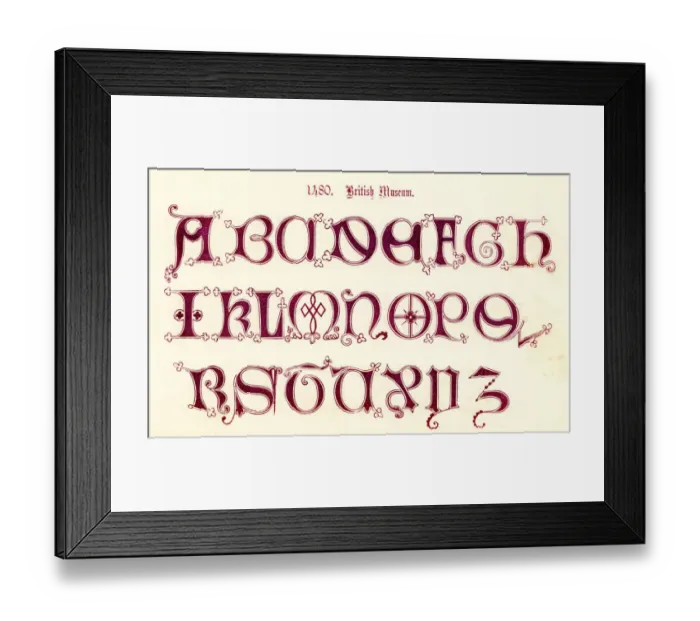 Framed Print : 15th Century Style Alphabet Framed Print : 15th Century Style Alphabet