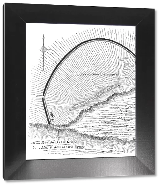 Squier Map of Eaton Site Seneca Fort near Buffalo in Erie County, New York, USA