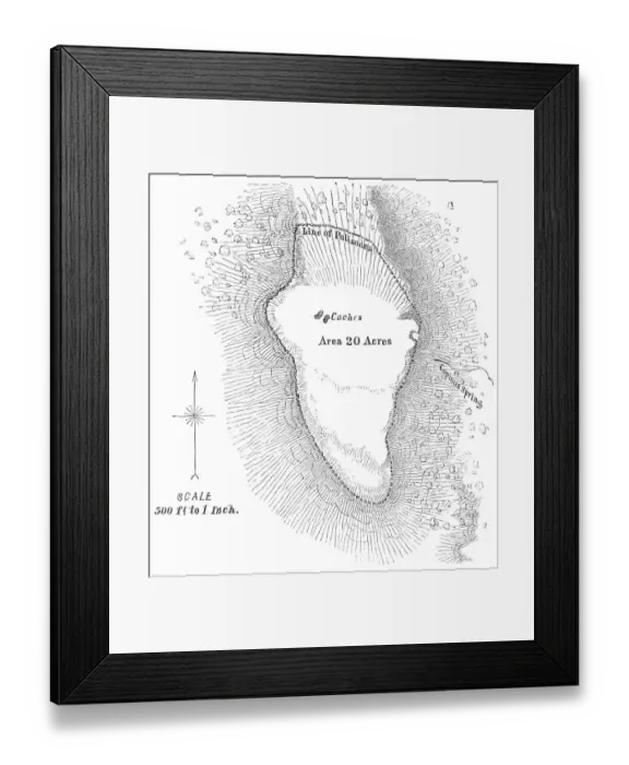 Framed Print : Squier Map of Ganondagan Fort near Victor in Ontario County, New York, USA Framed Print : Squier Map of Ganondagan Fort near Victor in Ontario County, New York, USA