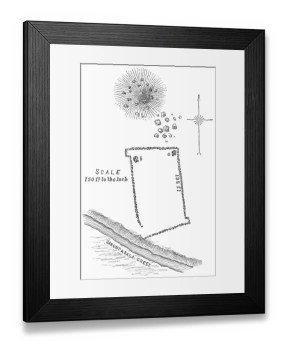 Framed Print : Squier Map of Kanadaseaga Fort near Geneva in Ontario County, New York, USA Framed Print : Squier Map of Kanadaseaga Fort near Geneva in Ontario County, New York, USA