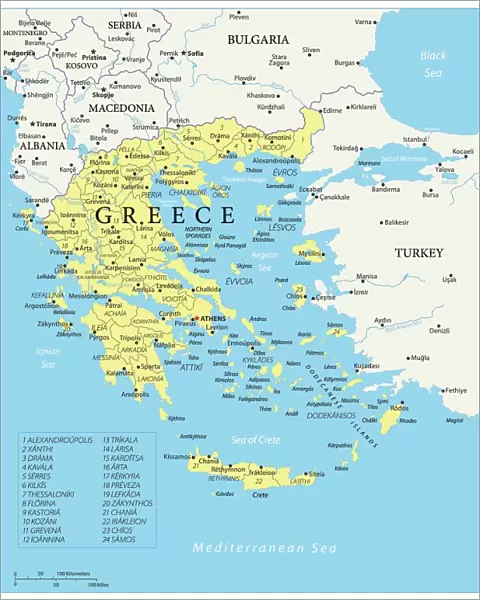 Map of Greece - Vector