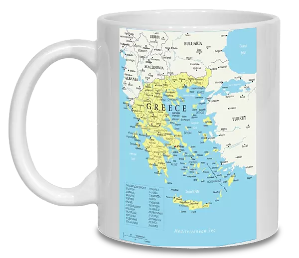 Map of Greece - Vector