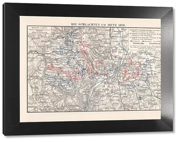 Battles near Metz, Franco-Prussian War in 1870, lithograph, published 1897