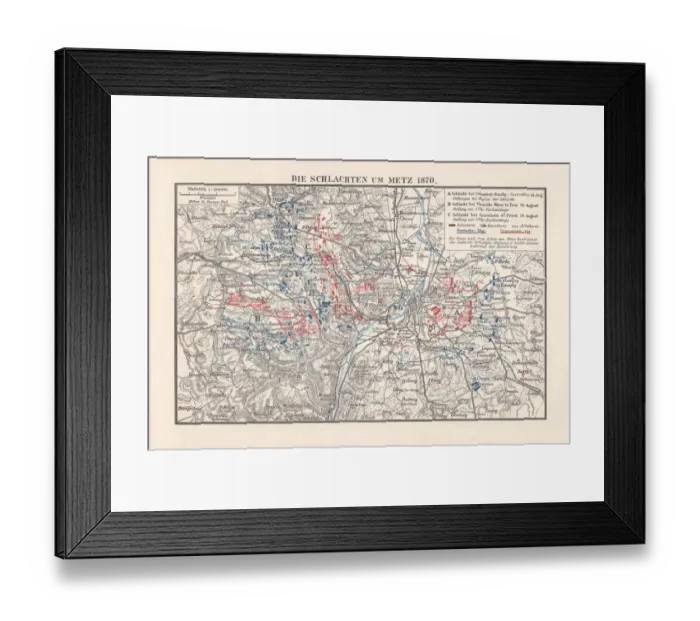 Framed Print : Battles near Metz, Franco-Prussian War in 1870, lithograph, published 1897