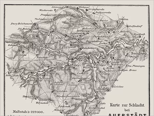 Map of the Battle of Jena and Auerstedt (AuerstAÔé¼dt) 1806